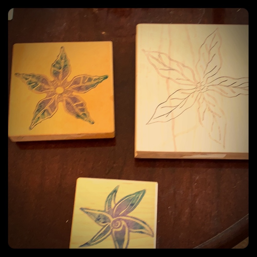 Poinsettia rubber stamps